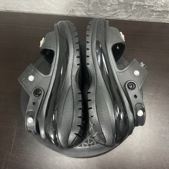 Crocs Womens Size 8 Classic Mega Crush Platform Black Slip On Comfort Sandals - Picture 8 of 10